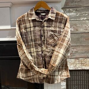 Maurice’s Plaid Brown Women's Shirt